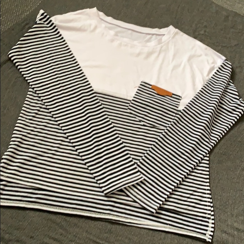 ✨ Shein long sleeve block tee